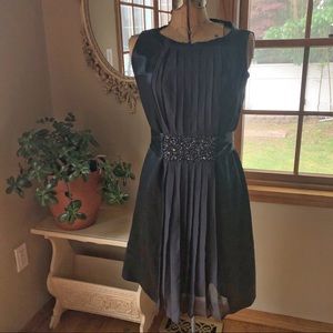 100% Silk Pleated Midnight Blue BCBG Dress